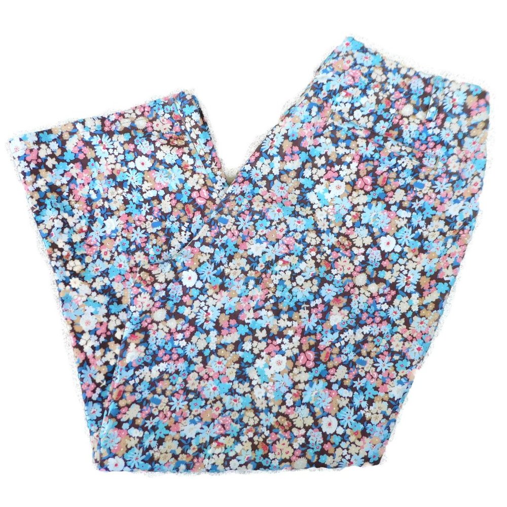 29x21.5 Vintage Ditsy Floral Pants Liz Claiborne Crop Stretch High Waist 10 M - Picture 5 of 8